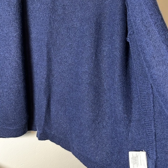 NWT White+Warren 100% Cashmere Navy Blue Curved Hem Open Cardigan Sz M - Picture 8 of 13